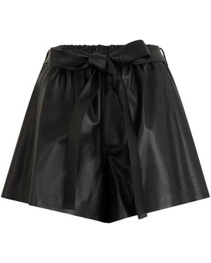 RED Valentino Korte Broeken ,Zwart ,Leer Leather Shorts