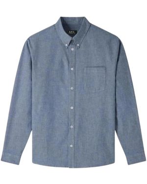 A.P.C. Edouard Chambray Overhemd - Blauw