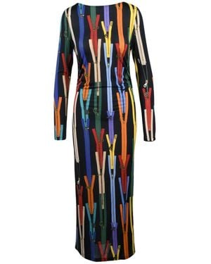 Moschino Kleedjes ,Veelkleurig ,Lange Lycra Jurk - Blauw