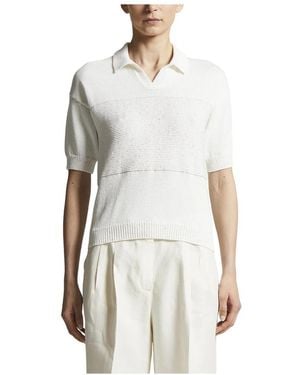 Peserico Baumwoll-Poloshirt Mit Pailletten - Weiß