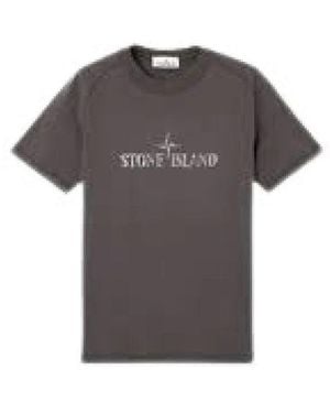 Stone Island Kohle Baumwolljersey Kurzarm T-Shirt - Grau