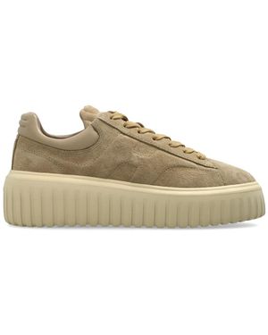 Hogan H-Stripes Suède Sneakers - Naturel