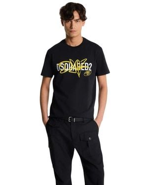 DSquared² Logo Print T-Shirt - Zwart