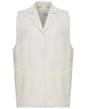 Co. Oversized Mouwloze Vest - Wit