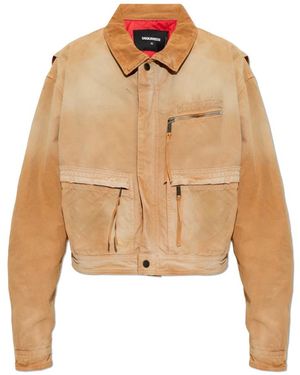 DSquared² Jassen ,Bruin ,Denim Logo Denim Jacket - Naturel