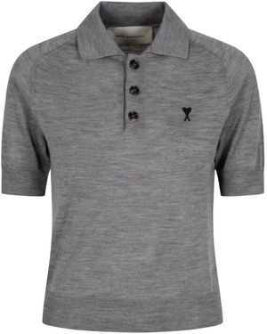 Ami Paris Polo Shirts - Gray