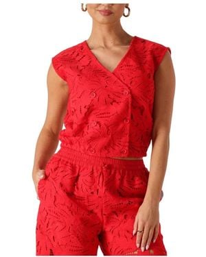 Pom Tops &Amp; T-Shirts Top Lace Bloom - Rood