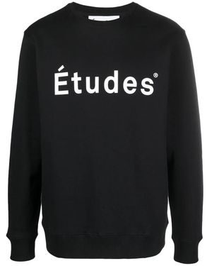 Etudes Studio Zwarte Sweatshirt Met Bedrukt Logo