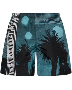 Versace Badmode ,Veelkleurig ,Polyester Boardshorts Met Print - Blauw