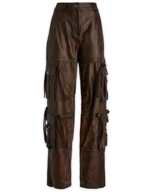 ANDREA ADAMO Straight Trousers - Brown