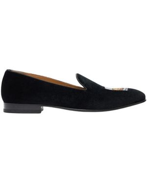SCAROSSO Schwarze Friulane-Slipper Aus Samt