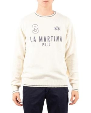 La Martina Round-Neck Knitwear - Blanc