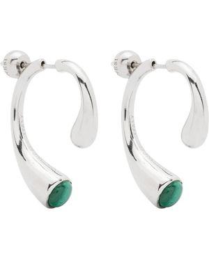 Panconesi Accessoires ,Grijs ,P Malachiet Oorbellen - Wit