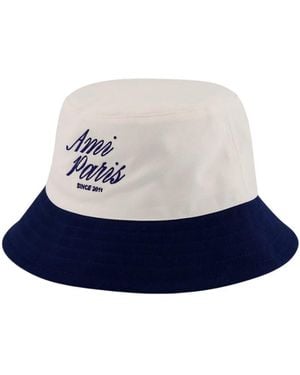 Ami Paris Bicolor Bucket Hat - Blau