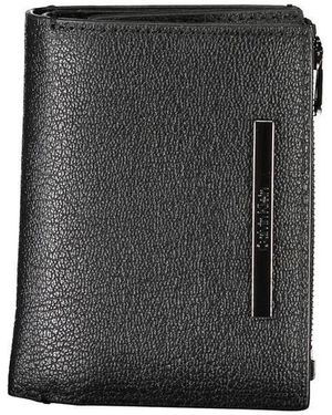 Calvin Klein Elegante schwarze lederbrieftasche mit münzfach