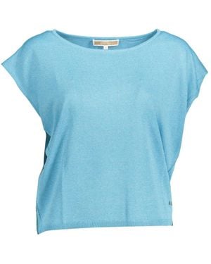 Kocca Ärmelloses T-Shirt Mit U-Boot-Ausschnitt Und Logo - Blau