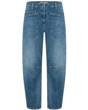 Cambio Ocean Relaxed Carrot-Fit Cropped Jeans, Mujer, Talla - Azul