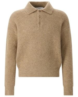 Ami Paris Rundhals-Strickpullover - Natur