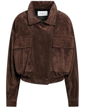 Saint Laurent Bomber Jackets - Marrón