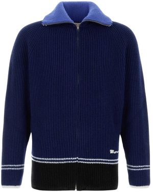Marni Rollkragen-Cardigan Mit Reißverschluss - Blau