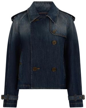 Burberry Jassen ,Blauw ,Denim Kort Denim Jack