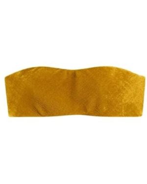 Roberto Cavalli Velvet Bandeau Top Bodycon Fit - Geel