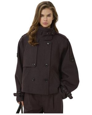 Gestuz Double-Breasted Coats - Negro