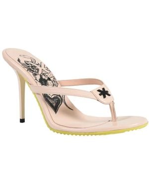 John Richmond Heeled Mules - Blanco