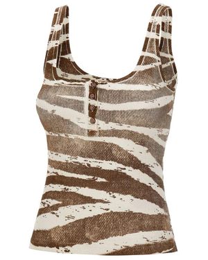 Blumarine Sleeveless Tops - Brown