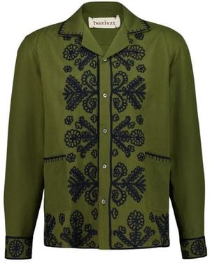 BAZISZT Casual Shirts - Green