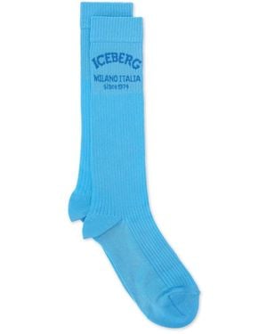 Iceberg Weiche Technische Viskose-Socken - Blau
