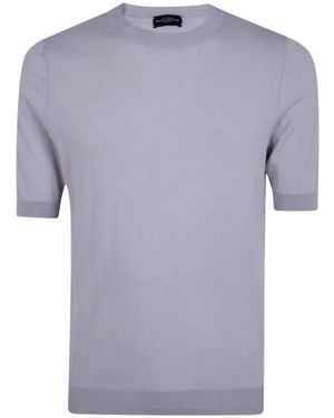Ballantyne Tops ,Grijs ,Katoen Pullover Met Korte Mouwen - Paars