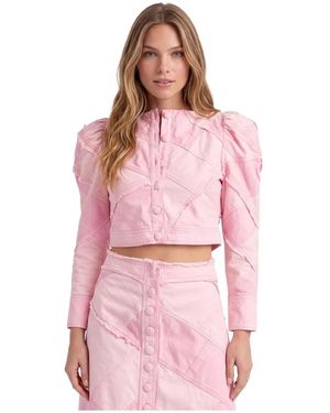 LoveShackFancy Eleora Cropped Jacket - Roze