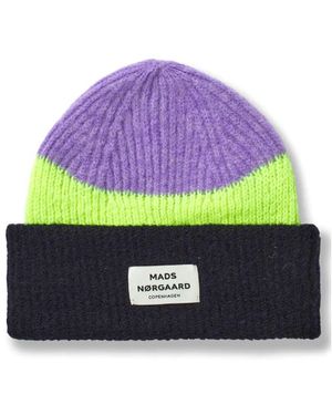 Mads Nørgaard Gestreifte strickmütze - Lila
