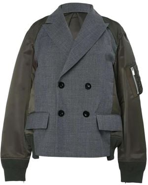 Sacai Bomber Jackets - Grey