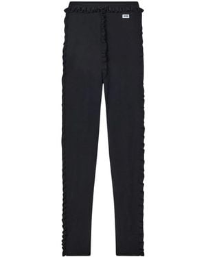 Gcds Broeken ,Zwart ,Polyester Medusa Knit Leggings - Blauw