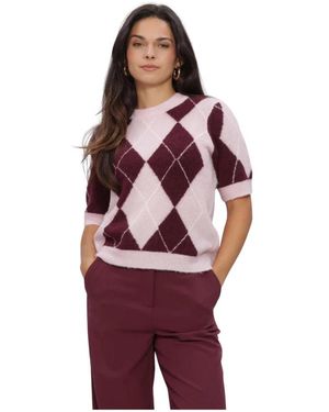 Y.A.S Y.A. ,Truien & Vesten ,Roze ,Wol Yasjohi Ss Wool Blend Pullover - Rood