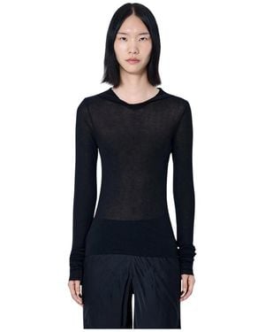 Rick Owens Tops ,Zwart ,Lange Mouwen Hoodie