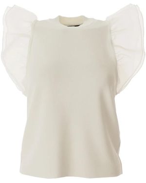 KARL LAGERFELD Puff Sleeve Top - Weiß