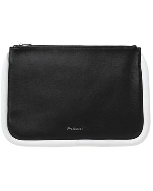 JW Anderson Leder Zip Clutch Minimalistisches Design - Schwarz