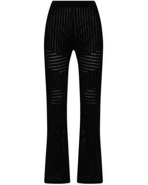 Akep Ausgestellte Strickhose Mit Lochmuster - Schwarz