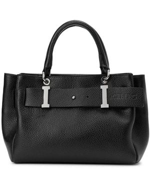 Iceberg Dollaro-Ledertasche Mit Abnehmbarem Gürtel Und Metallverschluss - Schwarz