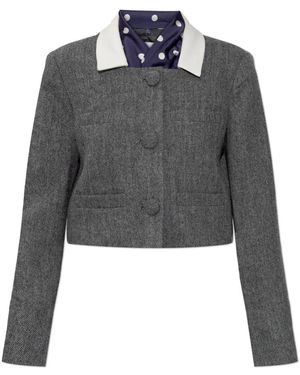 Self-Portrait Blazer Mit Abnehmbarem Schal - Grau