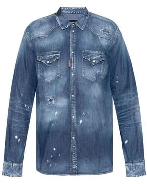 DSquared² Grafik-T-Shirt - Blau