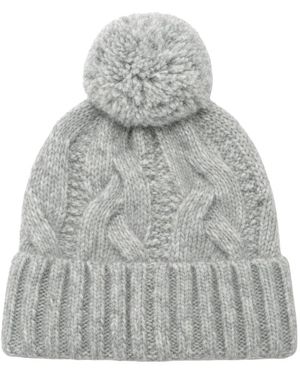 Sun 68 Accessoires ,Grijs ,Wol Cap Cable Pom Pom