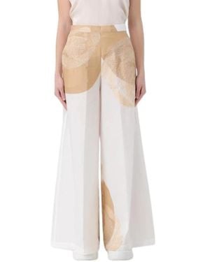 Liviana Conti Wide Trousers - Natural