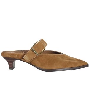 Ash Heeled Mules - Brown
