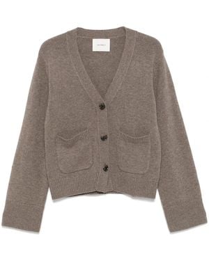 Lisa Yang Kaschmir-Strickjacke Braun Knopfverschluss Taschen