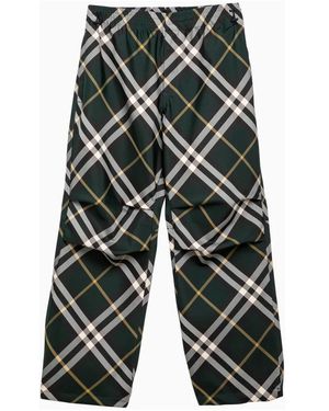 Burberry Dark Check Trousers For - Black