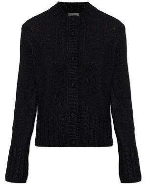 Moncler Truien & Vesten ,Zwart ,Wol Cardigan Met Logopatch